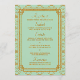 Art Deco Mint Menu Wedding