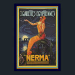 Art Deco Nerma Cigarro Anúncio Poster 13 x 19<br><div class="desc">Anúncio Colorido de Arte Deco para Nerma Cigarettes Egípcios. Poster medidas 13 x 19</div>