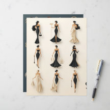 Art Deco Paper Dols Scrapbook Paper