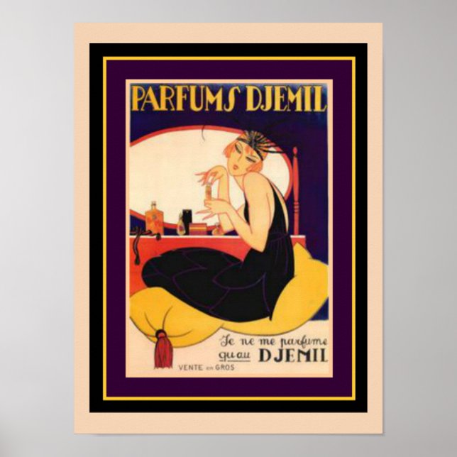 Art Deco Parfums Djemil 12 x 16 Poster (Frente)
