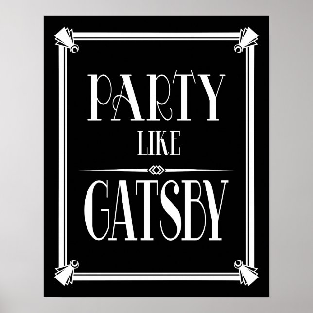 Art Deco PARTIDO COMO GATSBY impressão (Frente)