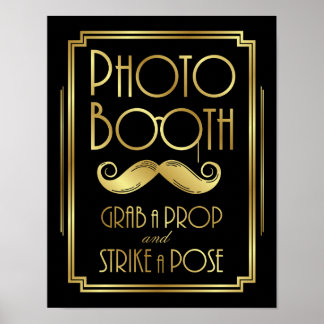 Art Deco PHOTO BOOTH GRAB A PROP Sign Impressão