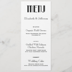 Art deco que Wedding o cartão do menu