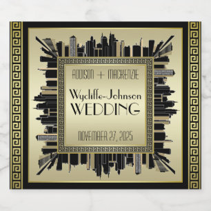 Art deco que Wedding o encanto Dourado de