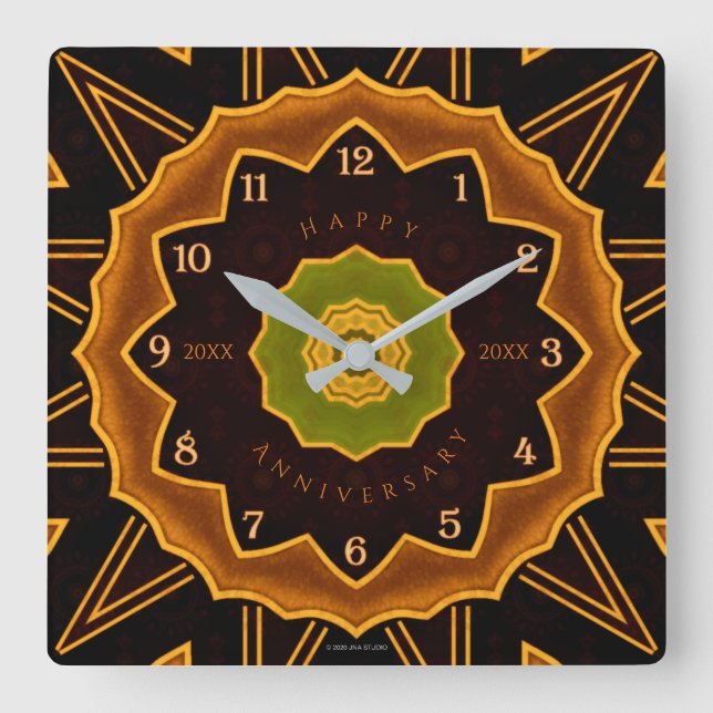 Art Deco - Relógio de Parede Acritiva Floral (Frente)