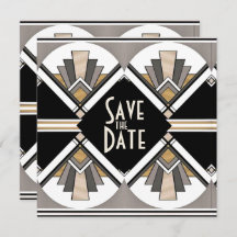 Art Deco Save the Date Flat Card