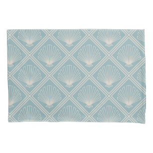 Art Deco Shell Patterin Duck Egg Blue And Beige