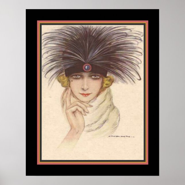 Art Deco Showgirl Impressão de Nanni ca. 1928 (Frente)