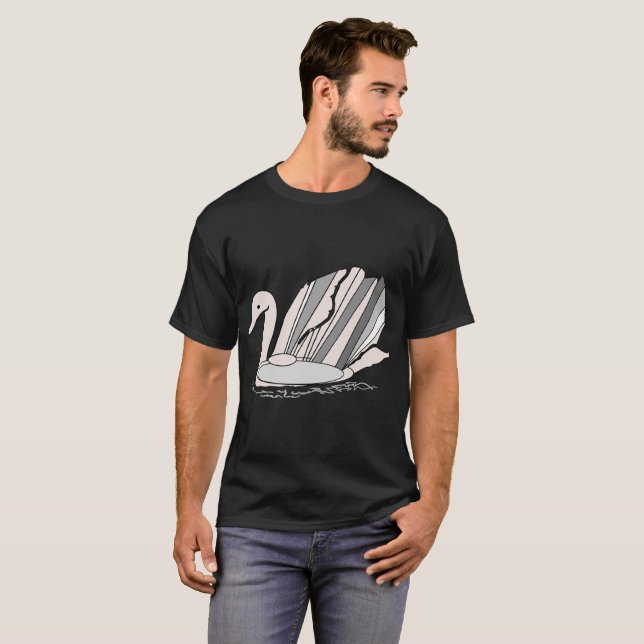 Art Deco Swan T-Shirt (Frente Completa)