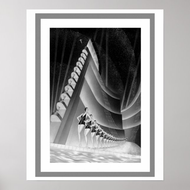 Art Deco Swimmers poster 16 x 20 (Frente)