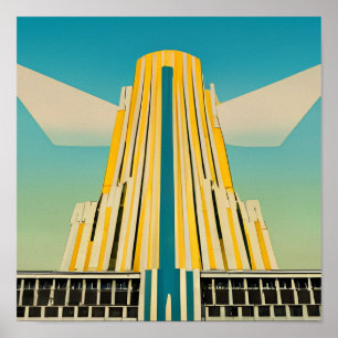 Art Deco Vintage Building Poster 2