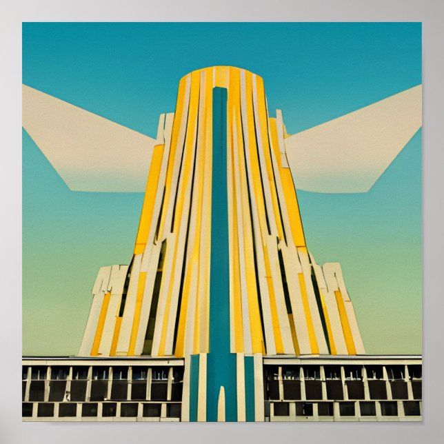 Art Deco Vintage Building Poster 2 (Frente)