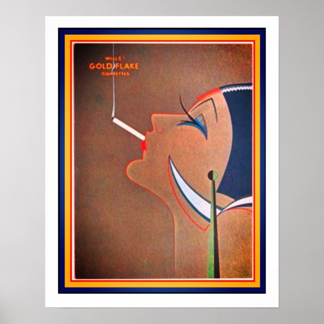 Art Deco Vintage Cigarro Ad Poster (Frente)