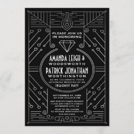 Art Deco Vintage Festas de noivado Convites