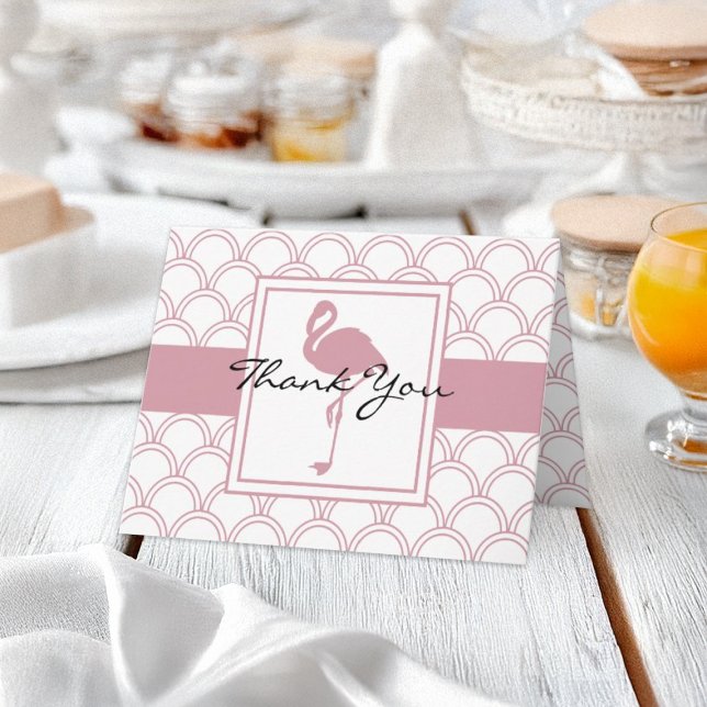 Art Deco Wave Patten Pink Flamingo Cartões de agra (Criador carregado)