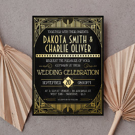 Art Deco Wedding Foil Convite
