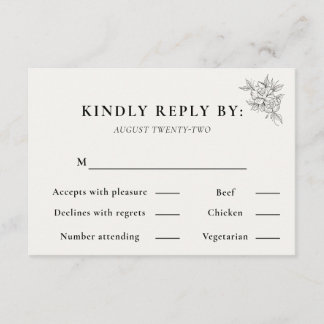 Art Deco Wedding RSVP Card 