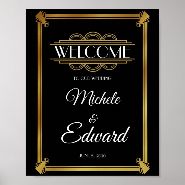 Art deco Welcome Poster (Frente)