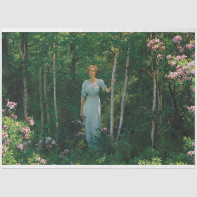 Art Deco Woman Pintura Papel Tecido (Frente )