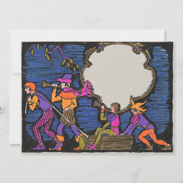 Art Deco Woodcut-style Yule Loggers (Frente)