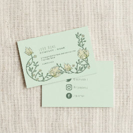 Art decor floral social media cartão de visita