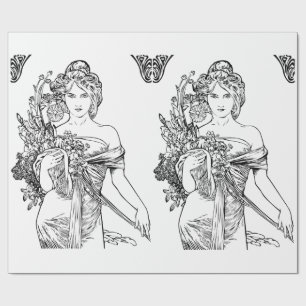 Art nouveau Alphonse Mucha papel de embrulho