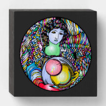 Art Nouveau Angel On Stained Glass