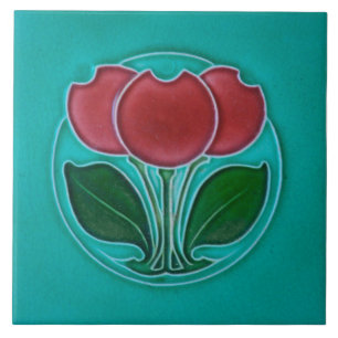 Art nouveau azulejo cerâmico