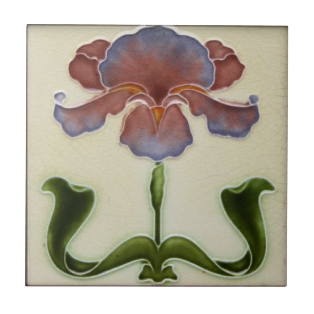 Art Nouveau Azulejo cerâmico - Flor Lilac (Frente)
