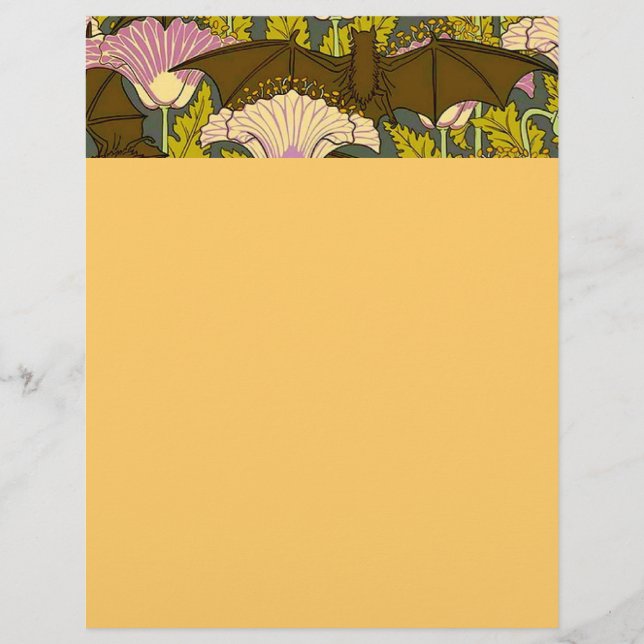 Art Nouveau Bats and Flowtterhead (Frente)