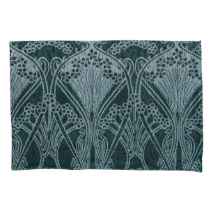 Art nouveau, cinza de prata azul, padrão, vinheta,