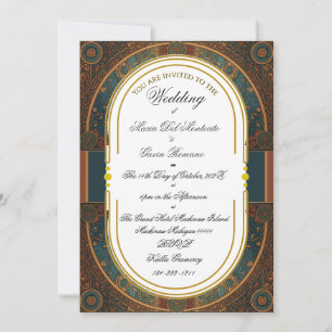 Art Nouveau Convite à Caligrafia Floral