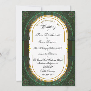 Art Nouveau Convite à Caligrafia Floral