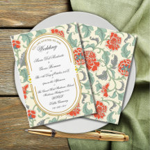 Art Nouveau Convite à Caligrafia Floral