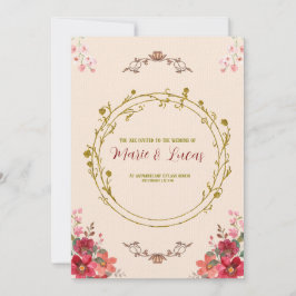 Art nouveau convite para o casamento floral