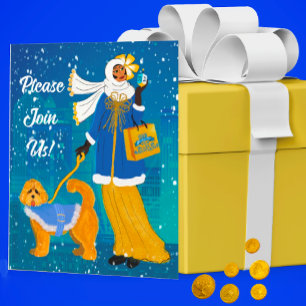 Art Nouveau Convite Personalizado para Chanucá