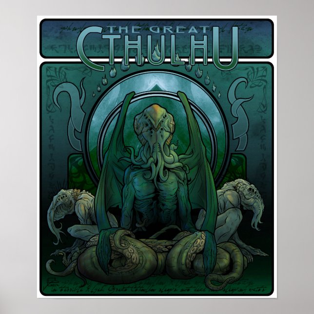 Art Nouveau Cthulhu Poster (Frente)
