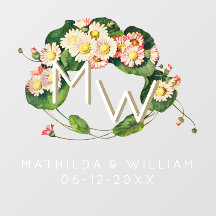 Art Nouveau Daisies Wreath Monograma para Personal