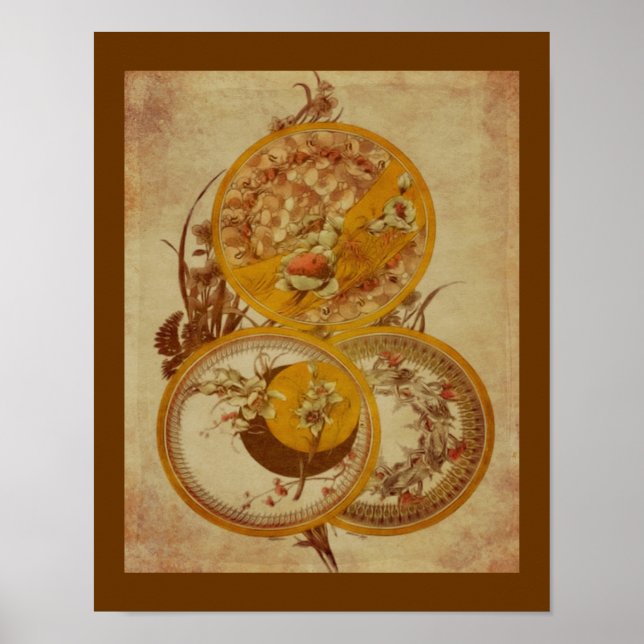 Art Nouveau Design Floral Poster de idade avançada (Frente)