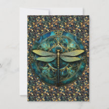 Art Nouveau Dragonfly on Note Card