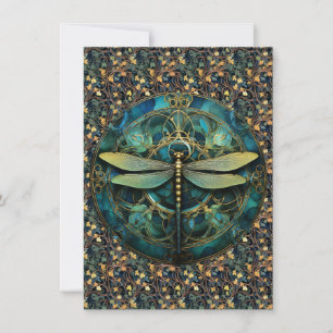 Art Nouveau Dragonfly on Note Card