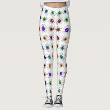 Art Nouveau Estilos Florais Leggings Impressas