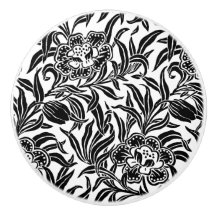 Art Nouveau Floral Botânico Vintage Preto e Branco