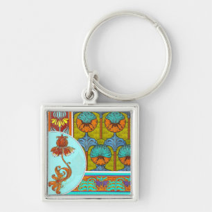 Art nouveau floral chaveiro