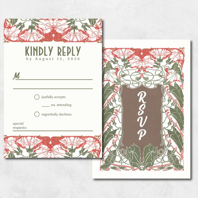 Art Nouveau Floral Elegance 2 RSVP (Criador carregado)