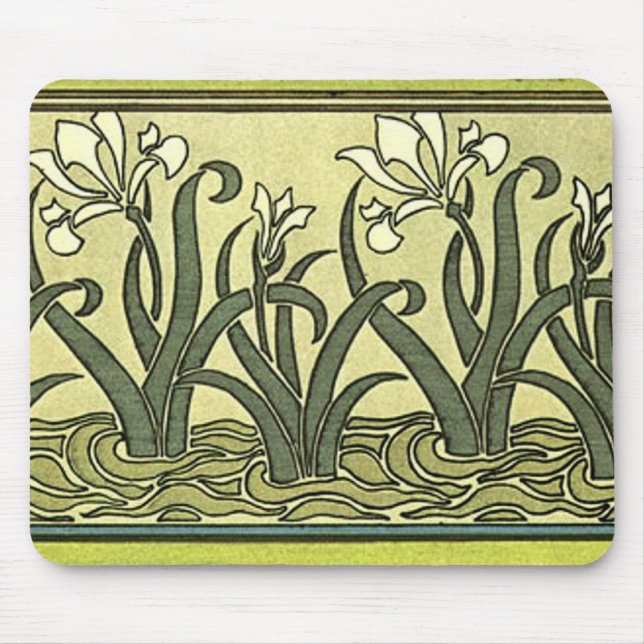 Art Nouveau Irises - Mousepad (Frente)