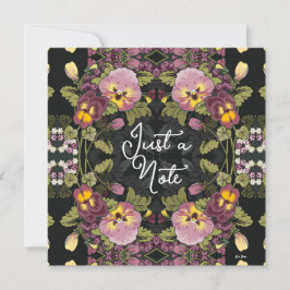 Art Nouveau Jardim de Pansies Vintage Plat Card