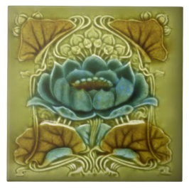 Art Nouveau Lotus Repro do Azulejo Antiquado Glaza