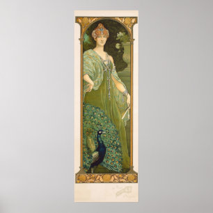 Art Nouveau Peacock Design Sonrel Poster
