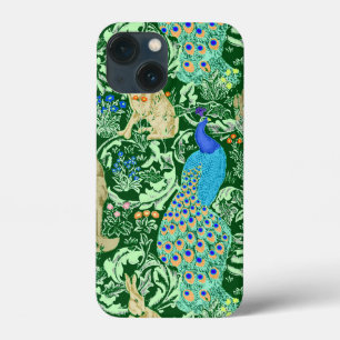 Art Nouveau Peacock Impressão, Cobalt Azul e Verde